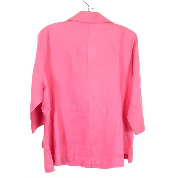 Womens Size Large Emmelle 1042 Madison Avenue NYC Pure Linen Button Front Jacket - Picture 3 of 3